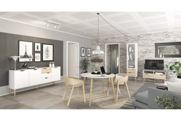 Hostafranc Sideboard 40x196 cm - Vit|Natur - Förvaring - Förvaringsmöbler - Skänkar & sideboards