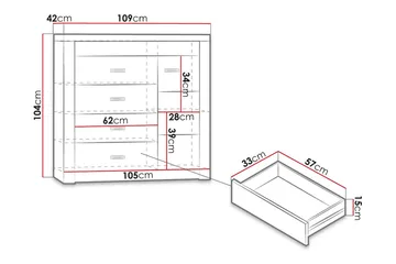 Indianapolis Skänk 109x42x104 cm - Mörk ask - Förvaring - Förvaringsmöbler - Skänkar & sideboards