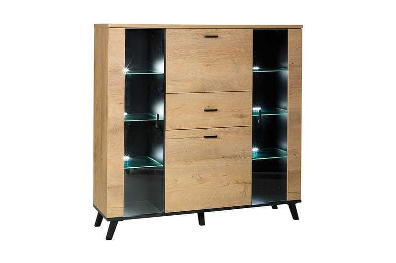 JOHN Skänk 131x40x131 cm - Beige/Svart/Brun - Förvaring - Förvaringsmöbler - Skänkar & sideboards