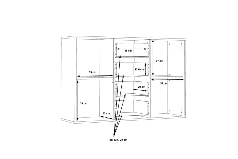 JUNAH Skänk 34x123 cm Brun/Vit - Förvaring - Förvaringsmöbler - Skänkar & sideboards