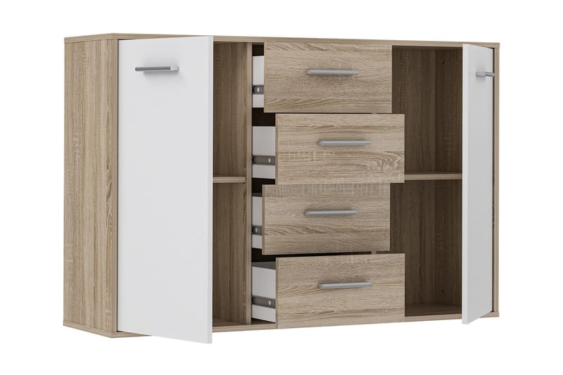 JUNAH Skänk 34x123 cm Brun/Vit - Förvaring - Förvaringsmöbler - Skänkar & sideboards