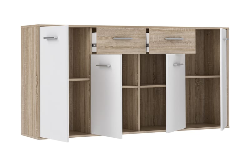 JUNAH Skänk 34x162 cm Brun/Vit - Förvaring - Förvaringsmöbler - Skänkar & sideboards