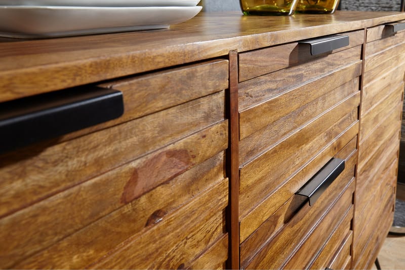 Kimbal Skänk 160x40 cm i Trä med Metallben - Brun - Förvaring - Förvaringsmöbler - Skänkar & sideboards