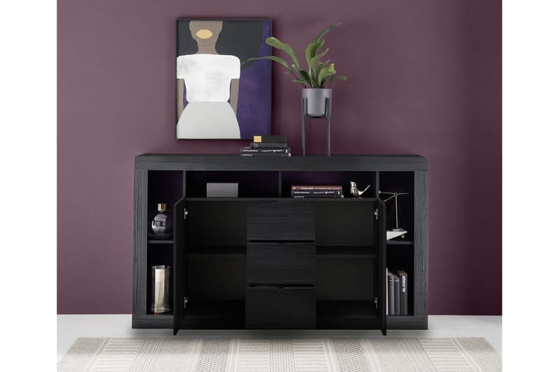 KNIPTON Sideboard 134x102x42 cm Svart - Skänkar & sideboards