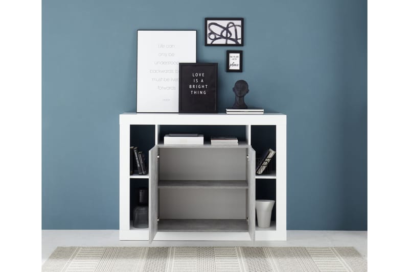 KNIPTON Sideboard 42x134x102 cm Vit/Grå - Förvaring - Förvaringsmöbler - Skänkar & sideboards