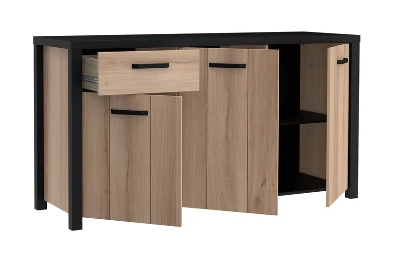 Konitsa Sideboard 52x160 cm - Brun/Svart - Förvaring - Förvaringsmöbler - Skänkar & sideboards