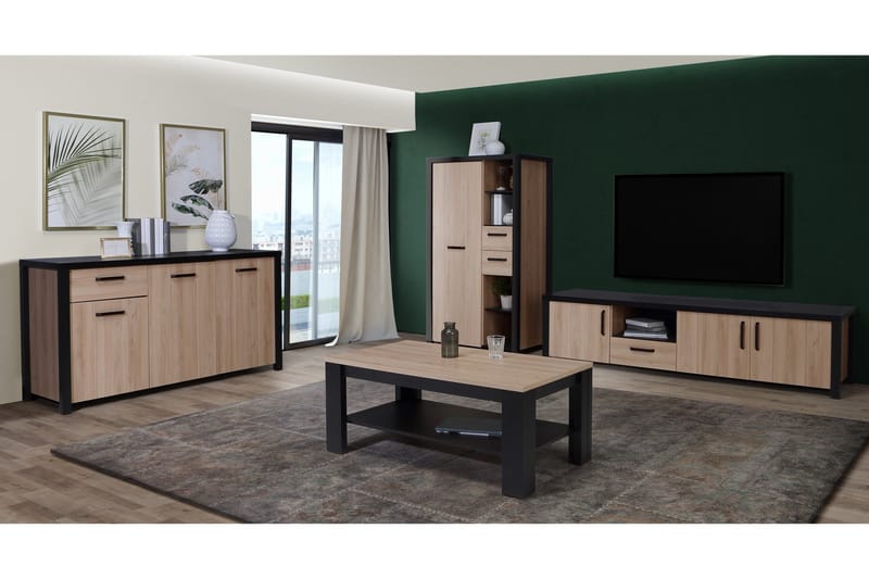 Konitsa Sideboard 52x160 cm - Brun/Svart - Förvaring - Förvaringsmöbler - Skänkar & sideboards