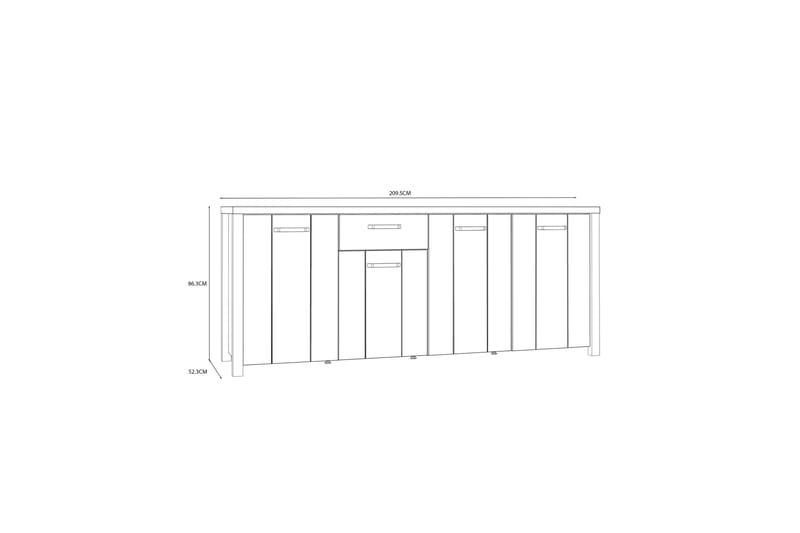 Konitsa Sideboard 52x210 cm - Brun/Svart - Förvaring - Förvaringsmöbler - Skänkar & sideboards