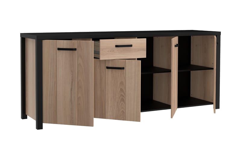 Konitsa Sideboard 52x210 cm - Brun/Svart - Förvaring - Förvaringsmöbler - Skänkar & sideboards