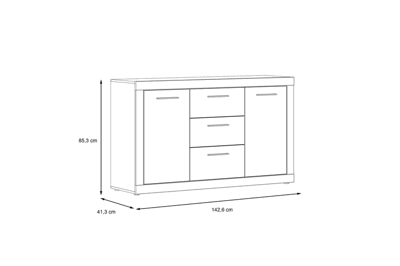 Kranea Sideboard 41x143 cm - Grå/Vit - Förvaring - Förvaringsmöbler - Skänkar & sideboards