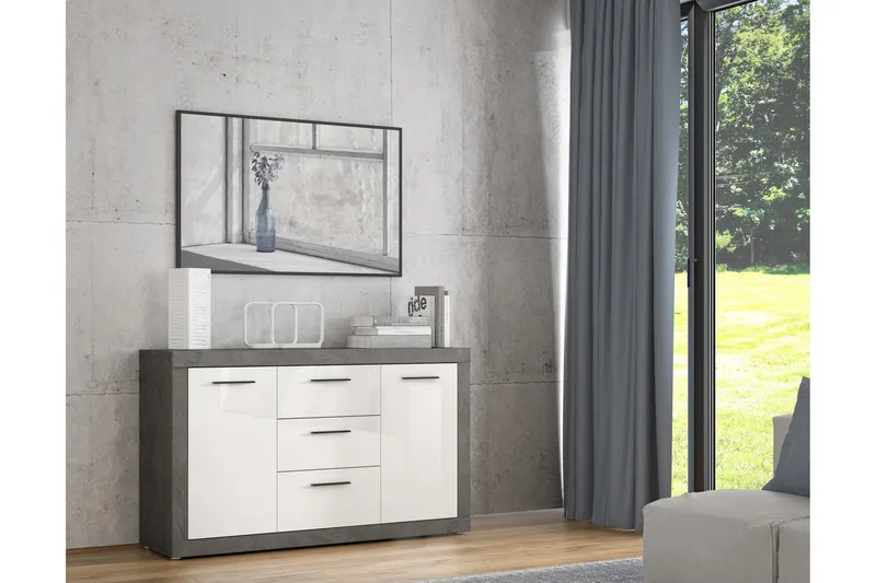 Kranea Sideboard 41x143 cm - Grå/Vit - Förvaring - Förvaringsmöbler - Skänkar & sideboards
