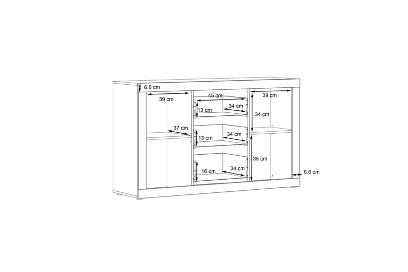 Kranea Sideboard 41x143 cm - Grå/Vit - Förvaring - Förvaringsmöbler - Skänkar & sideboards