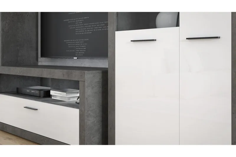 Kranea Sideboard 41x143 cm - Grå/Vit - Förvaring - Förvaringsmöbler - Skänkar & sideboards