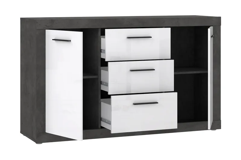 Kranea Sideboard 41x143 cm - Grå/Vit - Förvaring - Förvaringsmöbler - Skänkar & sideboards