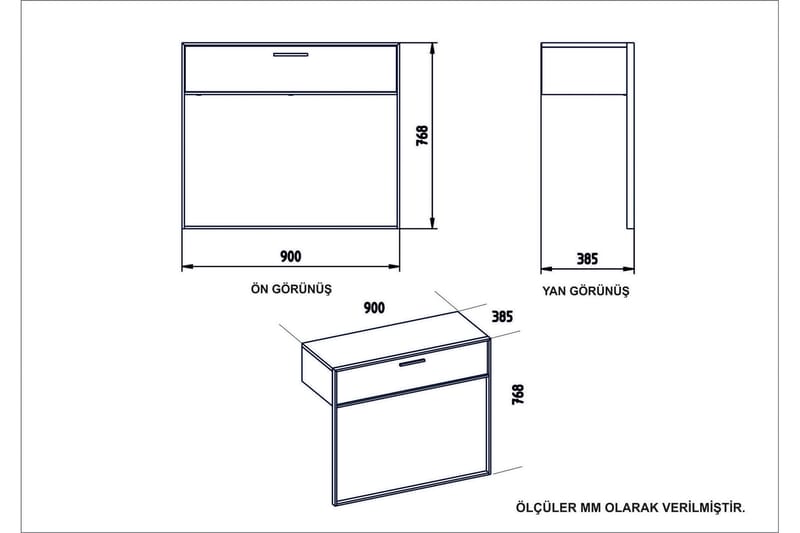 LANGSTRAAT Sideboard 90 cm Guld/Svart - Förvaring - Förvaringsmöbler - Skänkar & sideboards