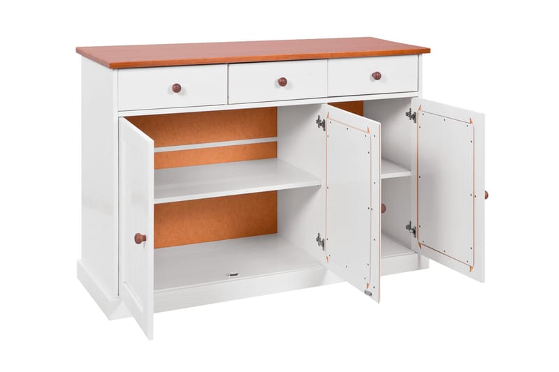 Livesey Sideboard 130 cm - Vit/Natur - Förvaring - Förvaringsmöbler - Skänkar & sideboards