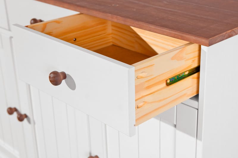 Livesey Sideboard 130 cm - Vit/Natur - Förvaring - Förvaringsmöbler - Skänkar & sideboards