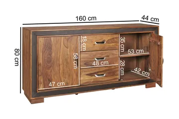 Luqman Skänk 160x44 cm - Trä/natur - Förvaring - Förvaringsmöbler - Skänkar & sideboards