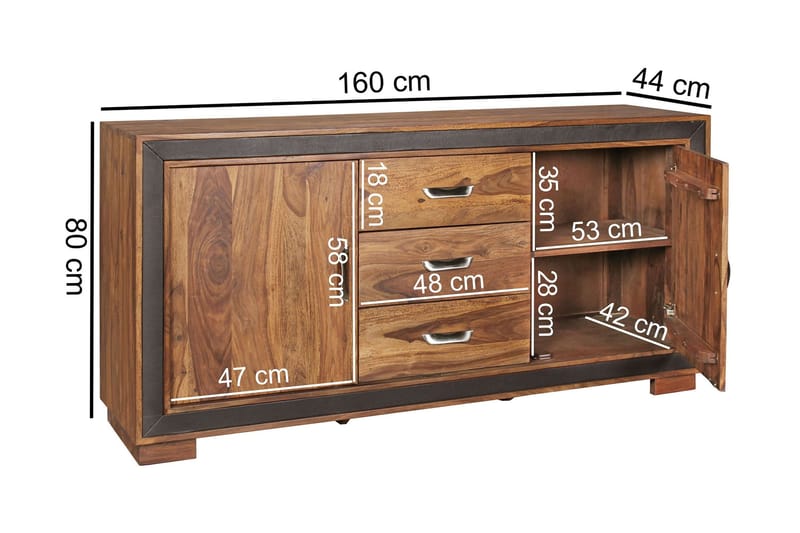 Luqman Skänk 160x44 cm - Trä/natur - Förvaring - Förvaringsmöbler - Skänkar & sideboards