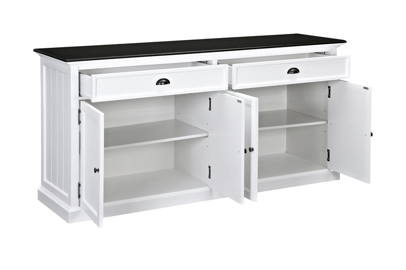 MACKAY Skänk 170 4 Dörrar 2 Lådor Vit/Svart - Skänkar & sideboards