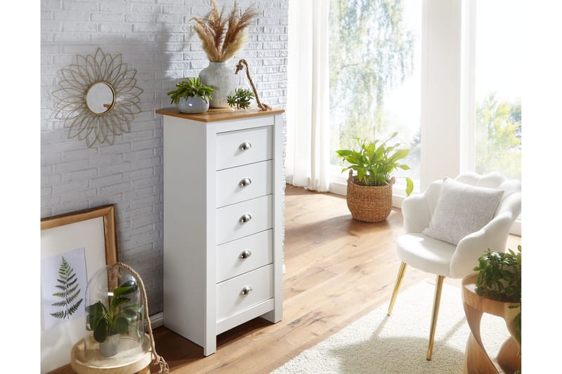 MAZI Sideboard 39 cm Rektangulär Vit/Natur - Förvaring - Förvaringsmöbler - Skänkar & sideboards