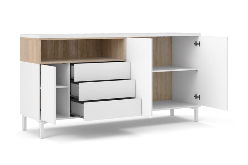 MELE Skänk 176 Vit/Brun - Förvaring - Förvaringsmöbler - Skänkar & sideboards