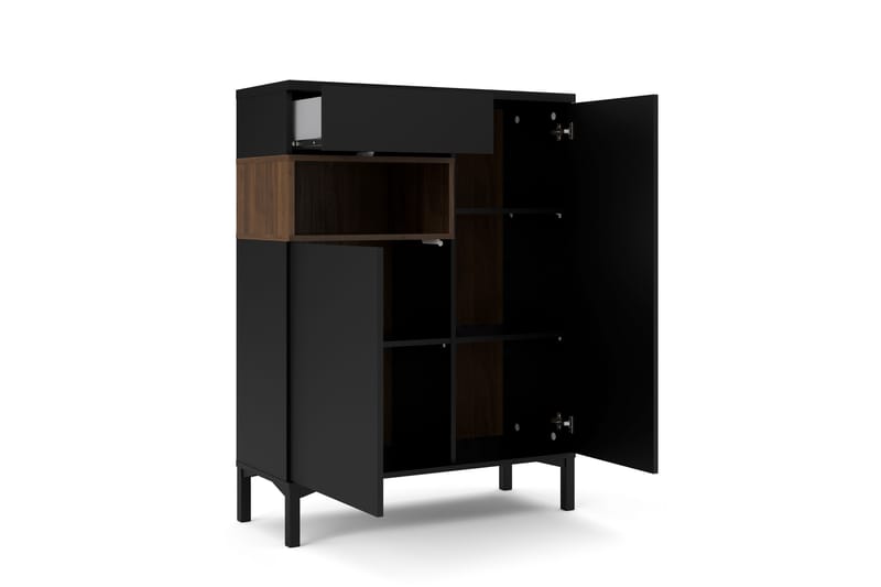 MELE Skänk 89 Svart/Valnöt - Förvaring - Förvaringsmöbler - Skänkar & sideboards