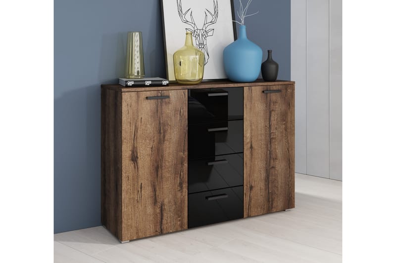 MEMSE Sideboard 38x132 cm  Teak/Svart - Förvaring - Förvaringsmöbler - Skänkar & sideboards