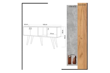Mod Skänk 140 cm i Målat Trä - Vit|Brun - Förvaring - Förvaringsmöbler - Skänkar & sideboards