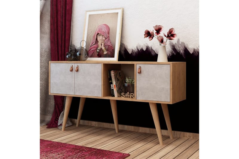 Mod Skänk 140 cm i Målat Trä - Vit|Brun - Förvaring - Förvaringsmöbler - Skänkar & sideboards