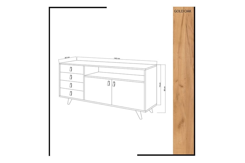Mod Skänk i Trä - Vit|Brun - Förvaring - Förvaringsmöbler - Skänkar & sideboards
