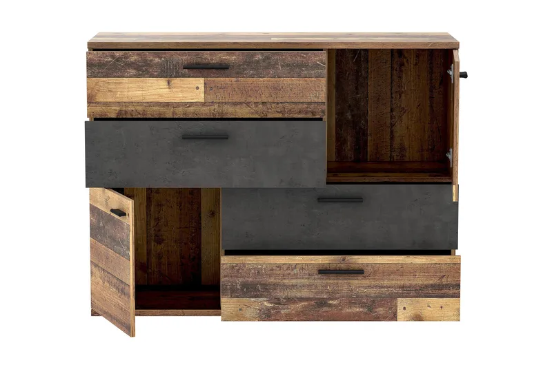 Moncerat Skänk 125x96 cm - Grå/Brun - Förvaring - Förvaringsmöbler - Skänkar & sideboards