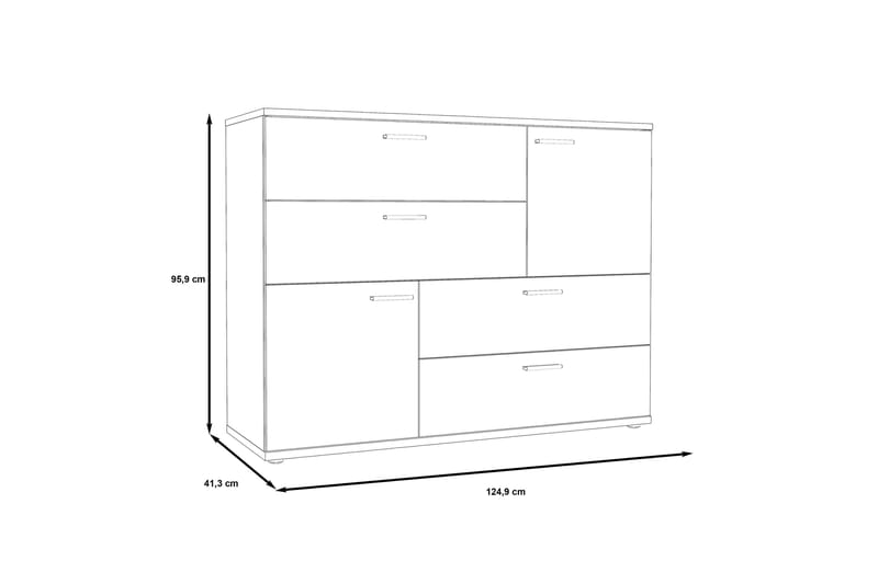 Moncerat Skänk 125x96 cm - Grå/Brun - Förvaring - Förvaringsmöbler - Skänkar & sideboards
