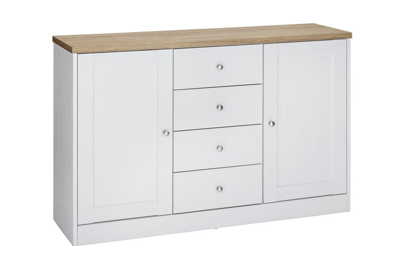 MORANA Skänk 120 Vit/Brun - Skänkar & sideboards