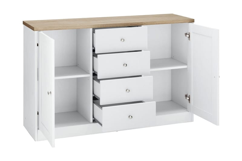 MORANA Skänk 120 Vit/Brun - Förvaring - Förvaringsmöbler - Skänkar & sideboards