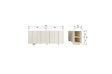 Morya Skänk 200 cm - Beige - Förvaring - Förvaringsmöbler - Skänkar & sideboards