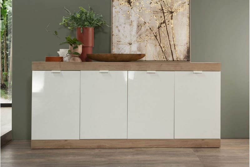 Nicery Sideboard 180 cm - Vit/Brun - Förvaring - Förvaringsmöbler - Skänkar & sideboards