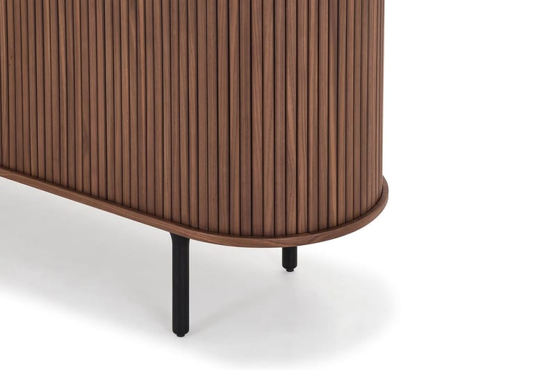 Noira Smalt Sideboard Ribbad Valnöt 150x45 cm - Valnöt / Brun - Förvaring - Förvaringsmöbler - Skänkar & sideboards