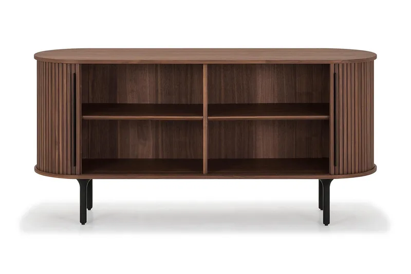 Noira Smalt Sideboard Ribbad Valnöt 150x45 cm - Valnöt / Brun - Förvaring - Förvaringsmöbler - Skänkar & sideboards
