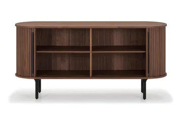 Noira Smalt Sideboard Ribbad Valnöt 150x45 cm - Valnöt / Brun - Förvaring - Förvaringsmöbler - Skänkar & sideboards