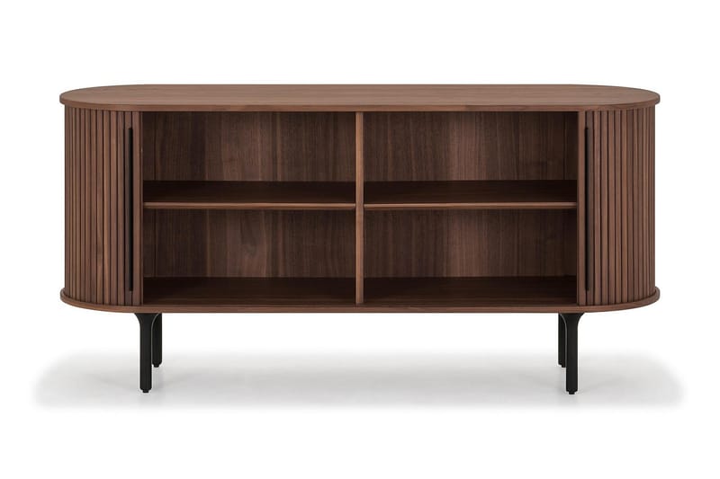 Noira Smalt Sideboard Ribbad Valnöt 150x45 cm - Valnöt / Brun - Förvaring - Förvaringsmöbler - Skänkar & sideboards