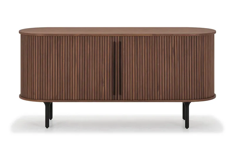 Noira Smalt Sideboard Ribbad Valnöt 150x45 cm - Valnöt / Brun - Förvaring - Förvaringsmöbler - Skänkar & sideboards