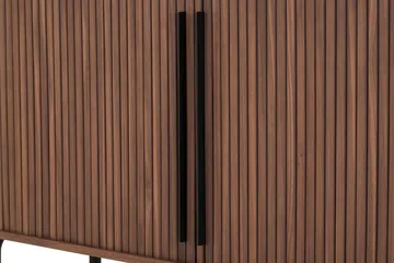 Noira Smalt Sideboard Ribbad Valnöt 150x45 cm - Valnöt / Brun - Förvaring - Förvaringsmöbler - Skänkar & sideboards