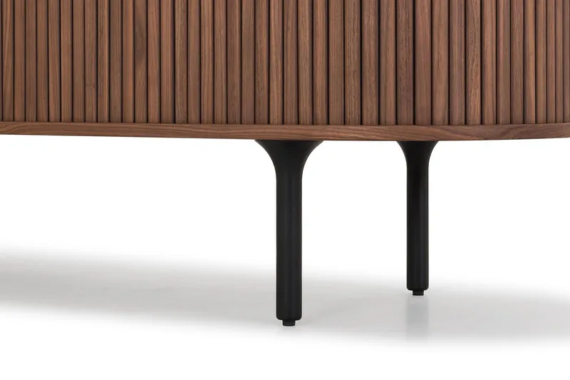 Noira Smalt Sideboard Ribbad Valnöt 150x45 cm - Valnöt / Brun - Förvaring - Förvaringsmöbler - Skänkar & sideboards