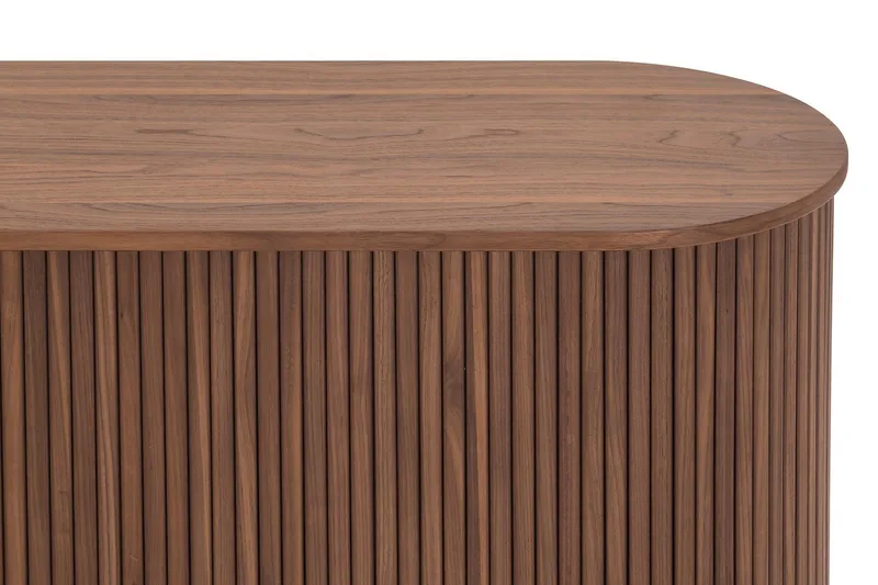 Noira Smalt Sideboard Ribbad Valnöt 150x45 cm - Valnöt / Brun - Förvaring - Förvaringsmöbler - Skänkar & sideboards