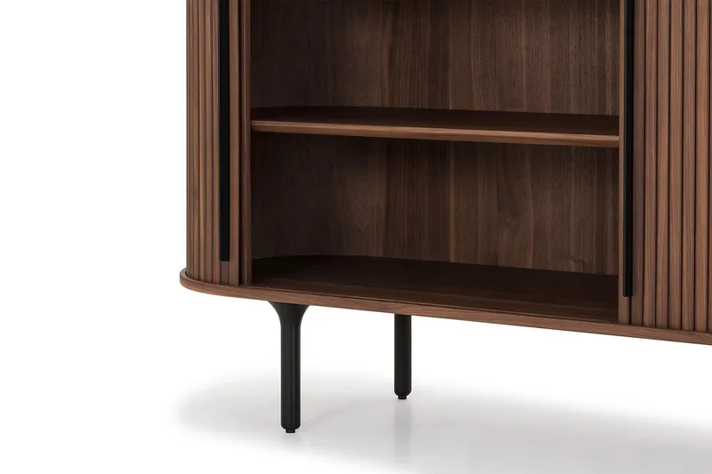Noira Smalt Sideboard Ribbad Valnöt 150x45 cm - Valnöt / Brun - Förvaring - Förvaringsmöbler - Skänkar & sideboards