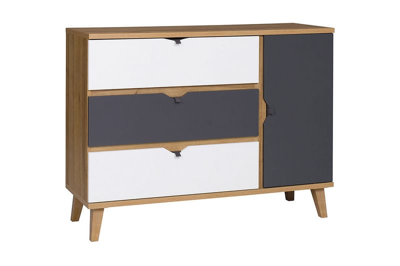 NORRHACE Skänk 120 Vit/Grå/Trä - Vit/Grå/Trä - Skänkar & sideboards