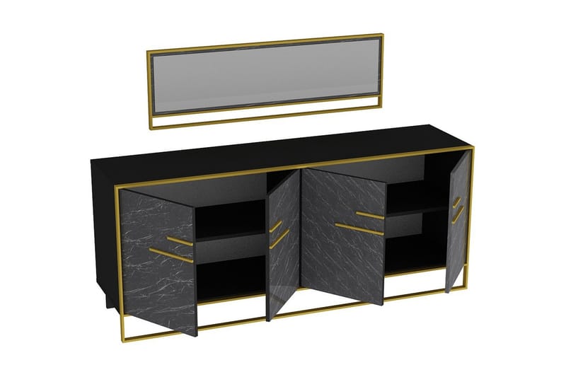 NOVIKOV Sidobord 180 cm Guld/Svart - Förvaring - Förvaringsmöbler - Skänkar & sideboards