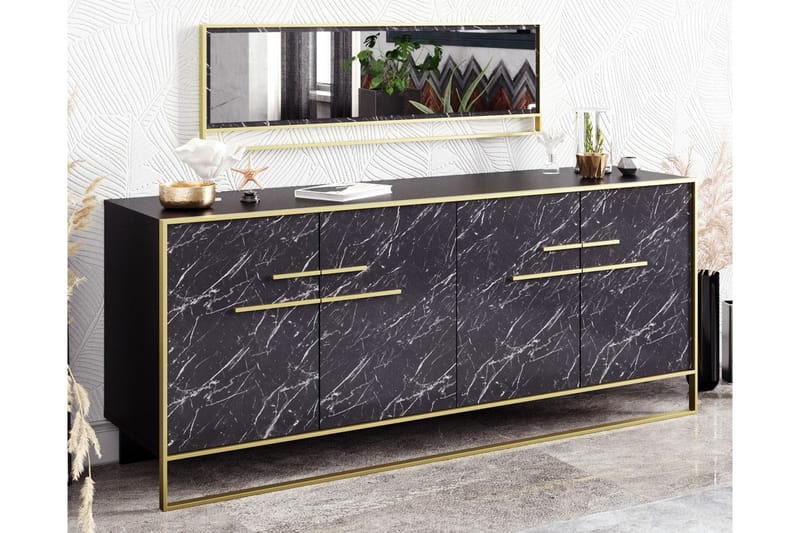 NOVIKOV Sidobord 180 cm Guld/Svart - Förvaring - Förvaringsmöbler - Skänkar & sideboards