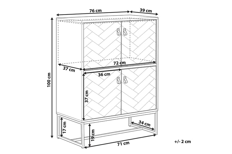 Nueva Skänk 76x39 cm - Mörkbrun/Vit - Förvaring - Förvaringsmöbler - Skänkar & sideboards